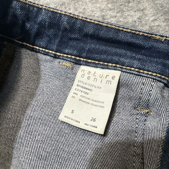 Nature Denim Women's Wide Leg Button Fly Jeans Size 26 Blue Medium Wash Denim - Picture 9 of 9